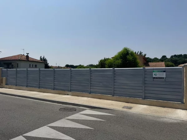 Clôture persienne brise vue PVC Gris - Cerbère