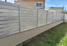 Clôture persienne brise vue PVC Gris - Cerbère