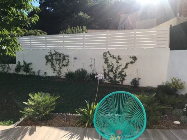 Clôture persienne brise vue PVC Blanc - Cerbère