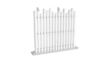 clôture sans poteaux en pvc blanc ajourée coupe irrégulière biseautée