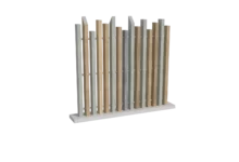 clôture sans poteaux en pvc multicolore ajourée coupe irrégulière biseautée