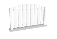 clôture en pvc blanc ajourée coupe bombée