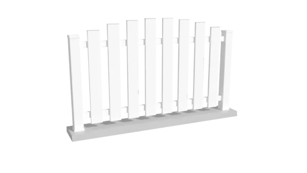 clôture en pvc blanc ajourée coupe bombée