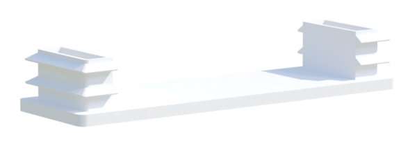 Bouchon plat en pehd pour lame pvc blanc de 100 mm de large et 30 mm de hauteur idéale pour rénovation de clôture et portail