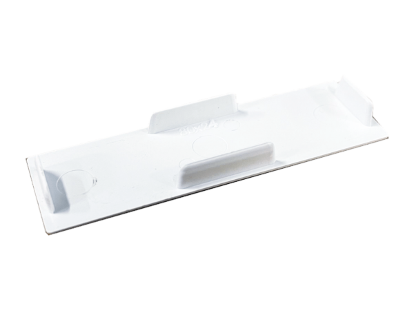 Bouchon plat en pehd pour lame pvc blanc de 80 mm de large et 24 mm de hauteur idéale pour rénovation de clôture et portail