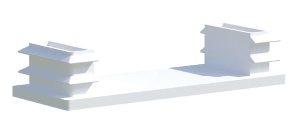 Bouchon plat pvc blanc pour lame pvc blanc de 80 mm de large et 30 mm de hauteur idéale pour rénovation de clôture et portail