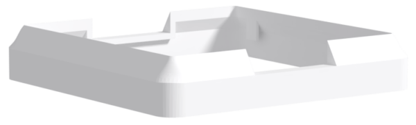 Cache platine en pvc blanc pour apporter une finition au poteau pvc ou aluminium blanc