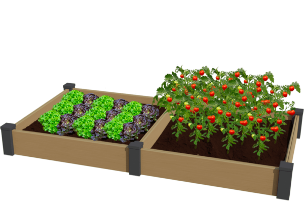 Carré potager composite beige double de 20 cm de haut