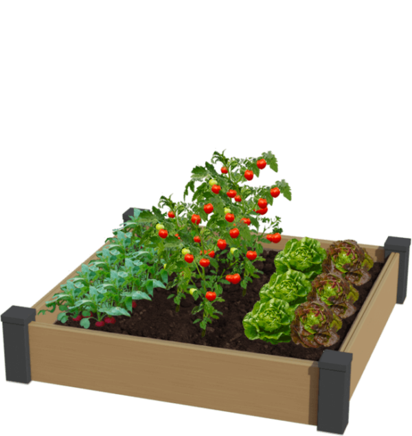 Carré potager composite beige unique de 20 cm de haut
