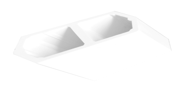 Entretoise oblique blanche pour lames PVC biseautées 144x30 mm