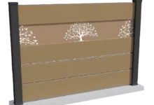 cloture-composite-ajouree-beige-impression-arbre-aveiro