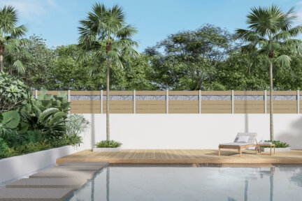 Apporter une touche de légereté avec des impressions florales sur votre clôture composite beige