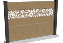 cloture-composite-ajouree-beige-impression-florale-aveiro