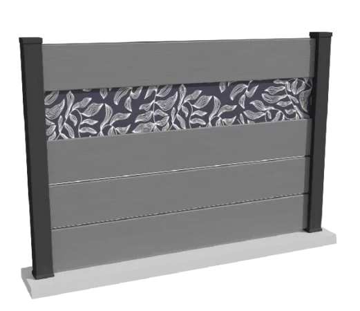 cloture-composite-ajouree-gris-impression-feuillage-aveiro