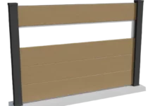 cloture-composite-brise-vue-beige-impression-corvo