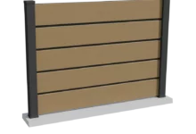 cloture-composite-brise-vue-beige-poteau-aluminium-insert-aluminium-faro