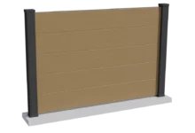 cloture-composite-brise-vue-beige-poteau-gris-anthracite-porto