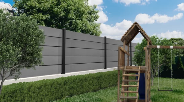 cloture-composite-brise-vue-gris-insert-aluminium-jardin-faro