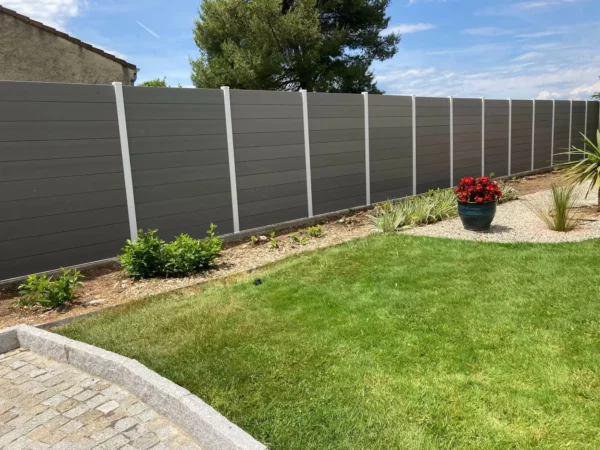 Clôture brise vue composite gris - Gaia