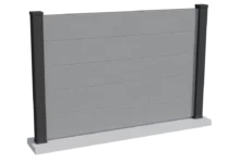 cloture-composite-brise-vue-gris-poteau-gris-anthracite-porto