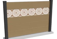 cloture-composite-brise-vue-sable-impression-arabesque-corvo