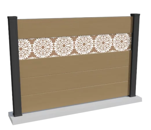 cloture-composite-brise-vue-sable-impression-arabesque-corvo