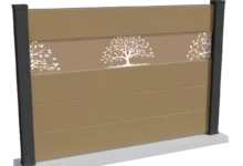 cloture-composite-brise-vue-sable-impression-arbre-corvo