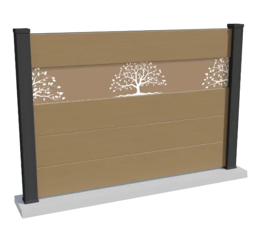 cloture-composite-brise-vue-sable-impression-arbre-corvo