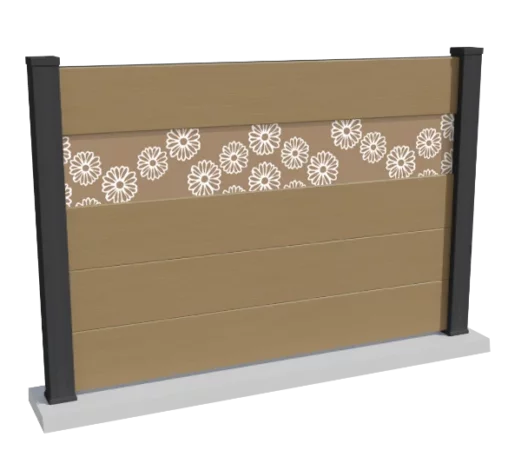 cloture-composite-brise-vue-sable-impression-rose-corvo