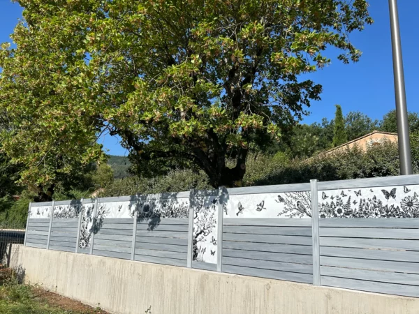 Clôture ajourée originale PVC Gris - Virtuose