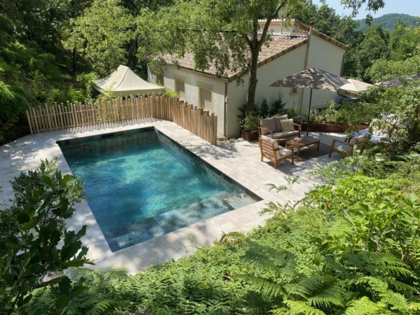 Clôture ajourée PVC bois cérusé - Pulsar