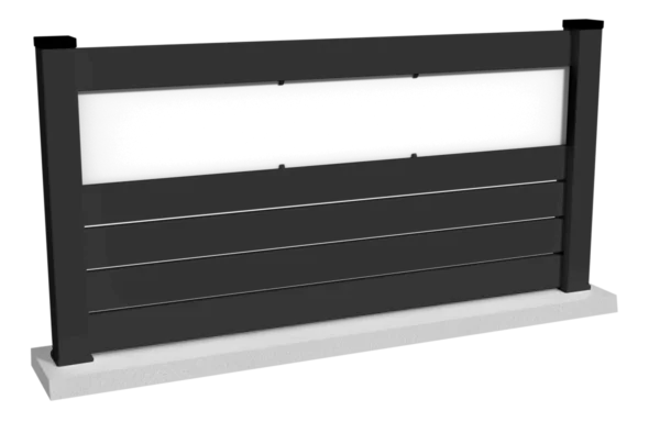 Clôture décorative PVC plaxé gris anthracite - Hématite