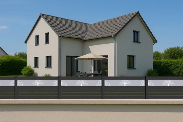 Clôture décorative PVC plaxé gris anthracite - Hématite