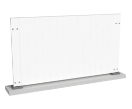 Clôture en pvc blanc brise-vue traditionnelle avec des lames à la coupe droite