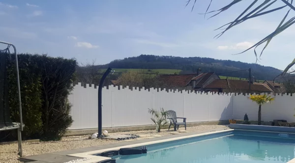 Clôture brise vue PVC Blanc - Onde