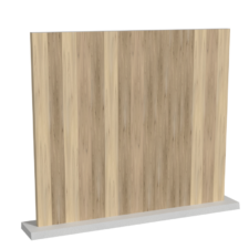 Clôture en pvc bois brise-vue au style palissade avec des lames verticales de 50 mm de large à la coupe droite