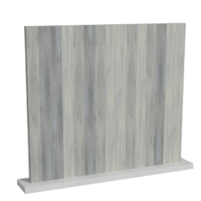 Clôture en pvc gris brise-vue au style palissade avec des lames verticales de 50 mm de large à la coupe droite