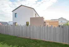 Clôture brise vue PVC Gris - Onde