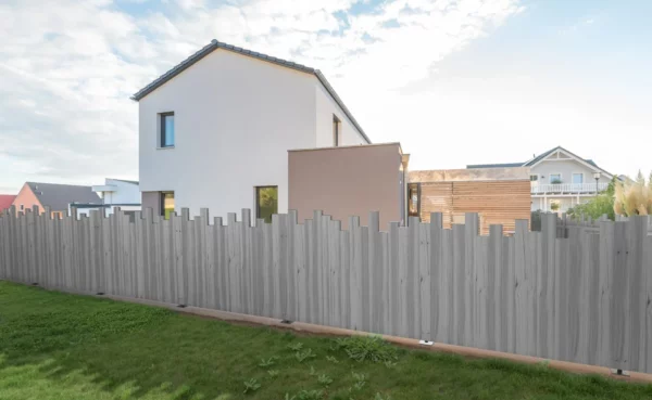 Clôture brise vue PVC Gris - Onde