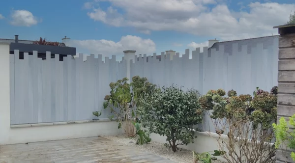 Clôture brise vue PVC Gris - Onde