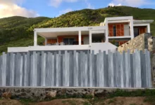 Clôture brise vue verticale PVC Gris - Iliade