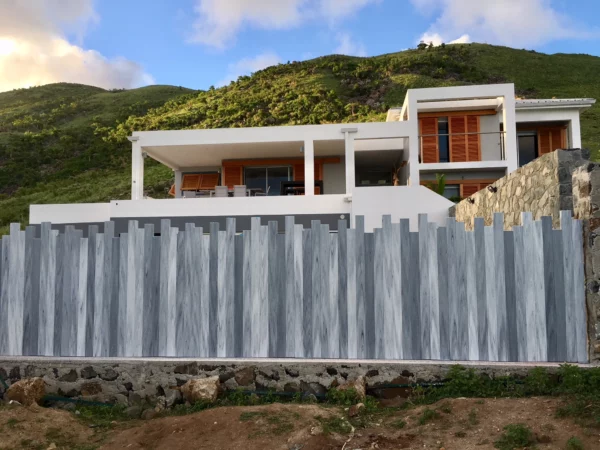 Clôture brise vue verticale PVC Gris - Iliade