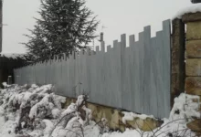 Clôture brise vue PVC Gris - Onde