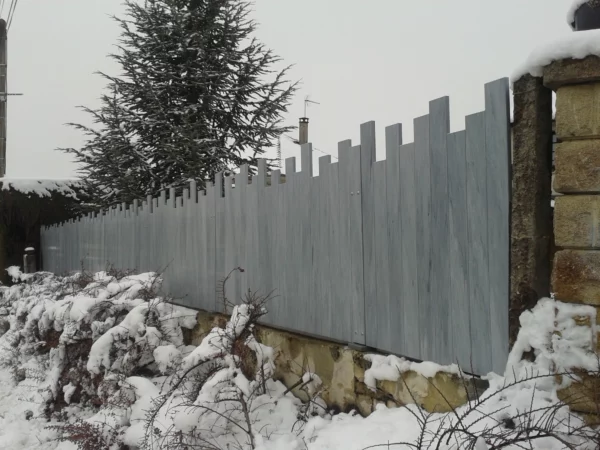 Clôture brise vue PVC Gris - Onde