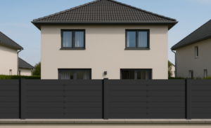 Apportez style et intimité à votre jardin avec notre clôture brise-vue en PVC plaxé gris anthracite.