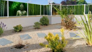 Clôture blanche Virtuose imprimée façon "Jardin zen"