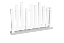 clôture en pvc blanc ajourée coupe irrégulière