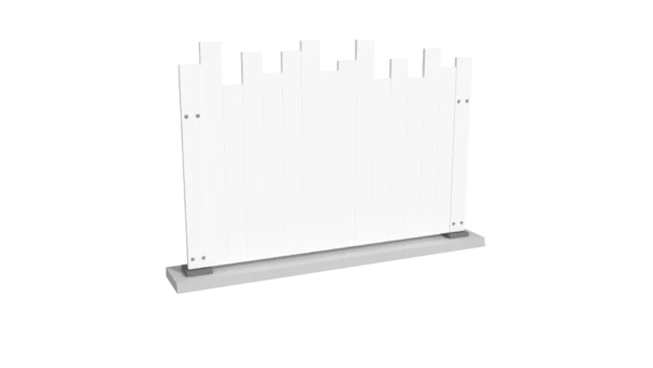 clôture brise vue en pvc blanc coupe irrégulière