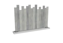 clôture brise vue en pvc gris cérusé coupe irrégulière