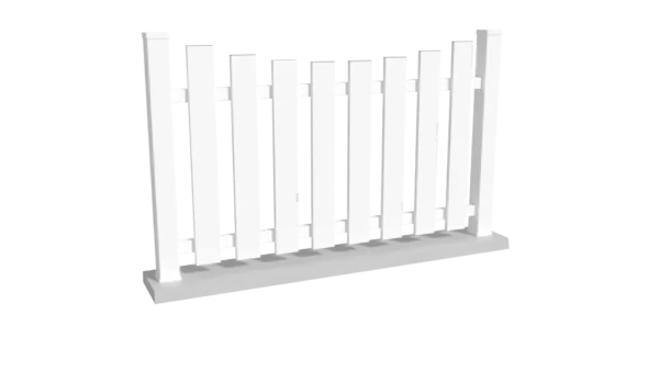 clôture en pvc blanc ajourée coupe creusée